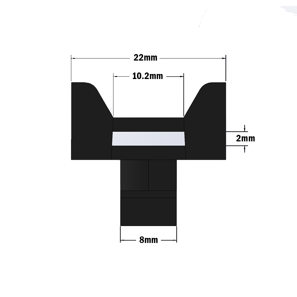 66-110-0 MODULAR SOLUTIONS CABLE TIE DOWNS<br>1/4 TURN CABLE BLOCK, 22MM, BLACK